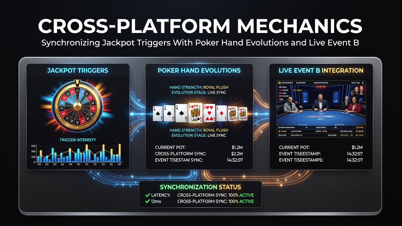 Live event betting dashboard synchronized with poker jackpot indicators during a major sports match