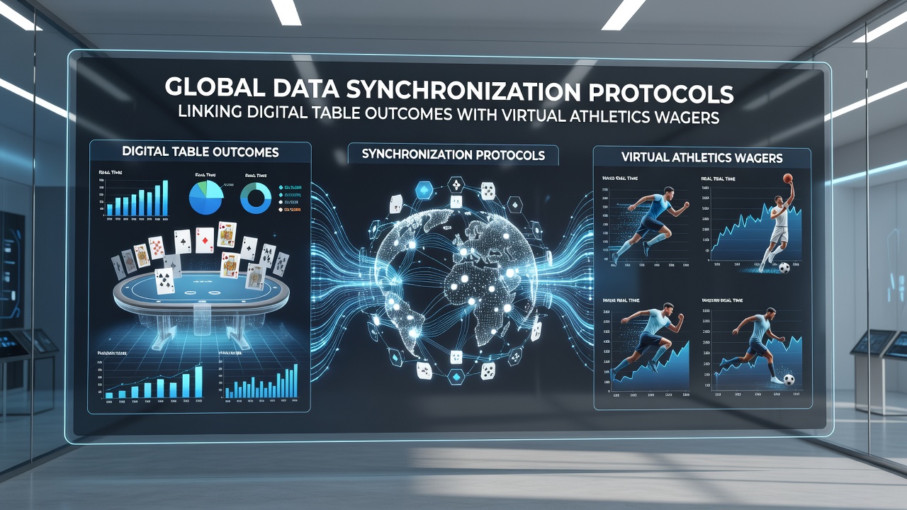 Data flow between digital table outcomes and virtual athletics wagers through synchronized protocols