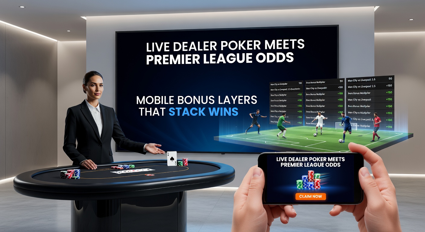 Close-up of a smartphone displaying stacked bonus notifications during a live poker hand synced with Premier League goal alerts