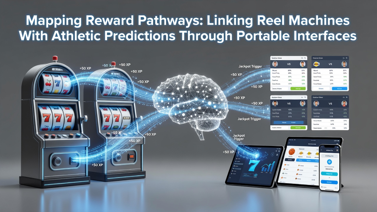 Diagram of reward pathway connections between reel machines and sports predictions on mobile